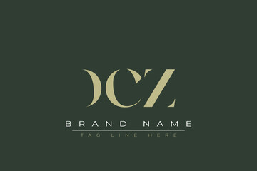 DCZ abstract letter logo design. This logo is designed by three abstract letters. 
