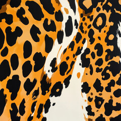 Vibrant leopard spots create striking pattern in warm tones, showcasing nature beauty