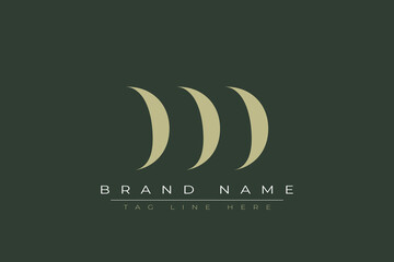 DDD abstract letter logo design. This logo is designed by three abstract letters. 