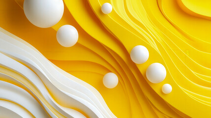 Curved and wavy Shapes in yellow and white colors