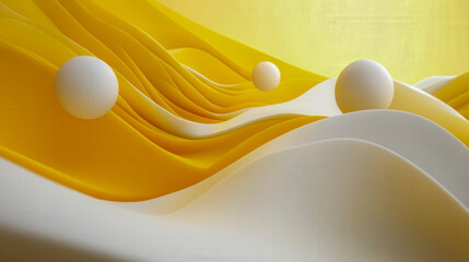 Curved and wavy Shapes in yellow and white colors