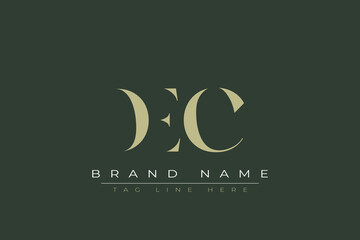 DEC abstract letter logo design. This logo is designed by three abstract letters. 