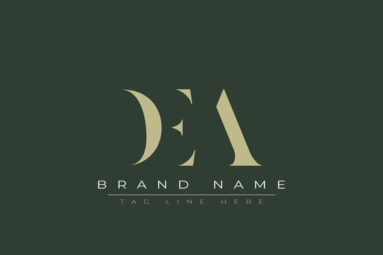 DEA abstract letter logo design. This logo is designed by three abstract letters. 