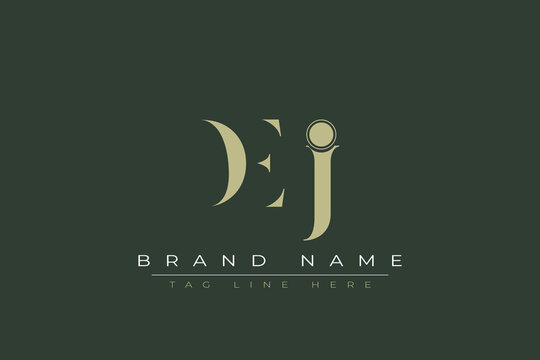 DEJ abstract letter logo design. This logo is designed by three abstract letters. 