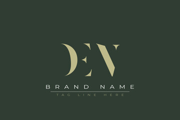 DEN abstract letter logo design. This logo is designed by three abstract letters. 