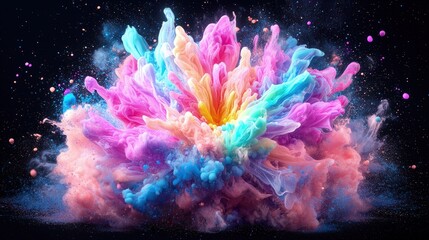 Colorful paint explosion, vibrant hues, abstract art.