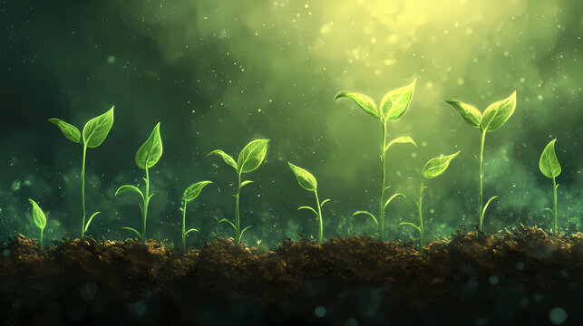 Seedlings of success in auric acres. auric. illustration. Auric. Illustration