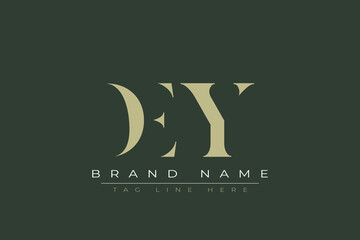 DEY abstract letter logo design. This logo is designed by three abstract letters. 