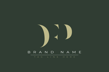 DFP abstract letter logo design. This logo is designed by three abstract letters. 