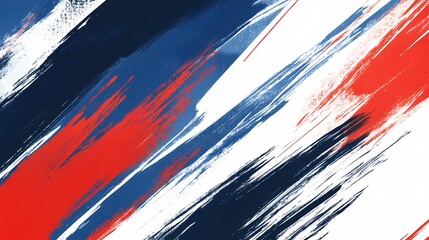 Navy blue, white, and red brush stroke pattern with large diagonal lines, creating an abstract background for sports-themed designs or branding