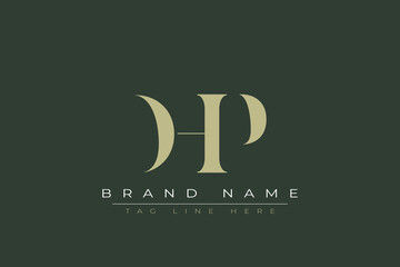 DHP abstract letter logo design. This logo is designed by three abstract letters. 