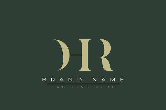 DHR abstract letter logo design. This logo is designed by three abstract letters. 