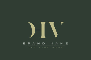 DHV abstract letter logo design. This logo is designed by three abstract letters. 