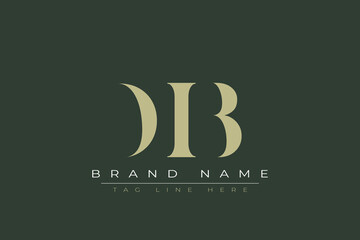 DIB abstract letter logo design. This logo is designed by three abstract letters. 
