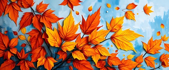 Fototapeta premium Colorful Abstract Autumn Leaves Design