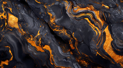 Obraz premium Obsidian natural rock texture, material background - generative ai. Obsidian. Illustration