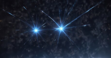 Fototapeta premium Twinkling star fragments scattered across inky blue, fragment, night sky, fireworks