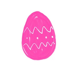  Minimalist illustration of a bright pink egg with a white pattern. Perfect for spring and Easter celebrations.