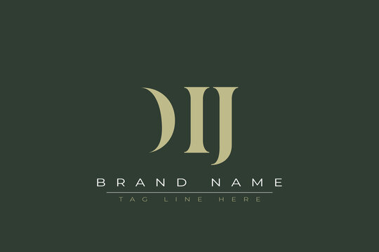 DIJ abstract letter logo design. This logo is designed by three abstract letters. 