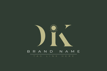 DIK abstract letter logo design. This logo is designed by three abstract letters. 
