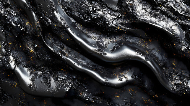 Shiny obsidian flowing formation texture resembling molten lava, lava, geology. Obsidian. Illustration