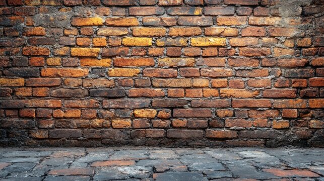 Old brick wall and cobblestone floor. - Powered by Adobe