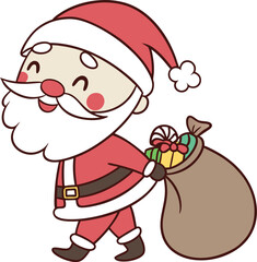 santa claus with a bag