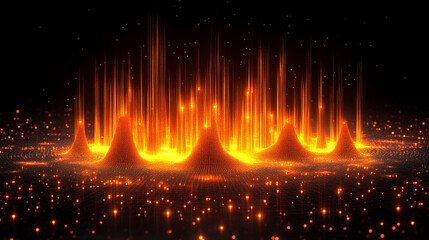 3D rendering of a vibrant digital binary code matrix, symbolizing the connectivity, complexity, and data flood of the modern digital era. The blurred colorful design evokes digital chaos and innovatio