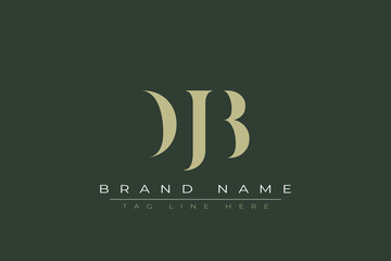 DJB abstract letter logo design. This logo is designed by three abstract letters. 