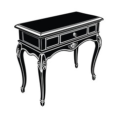 Simple Console Table Silhouette Vector Illustration