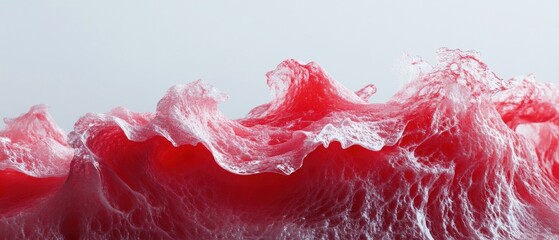 Crimson Wave Abstract: A Surreal Seascape of Red