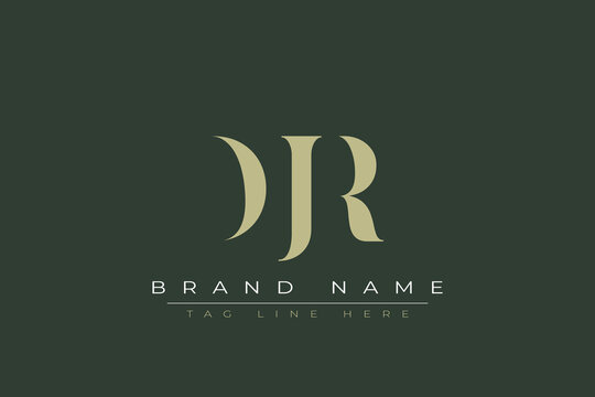 DJR abstract letter logo design. This logo is designed by three abstract letters. 