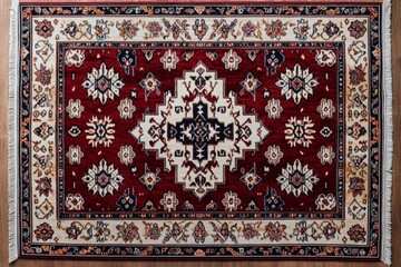 Close-up of a beautiful handmade carpet with intricate oriental patterns, showcasing the craftsmanship and adding a touch of elegance to any home