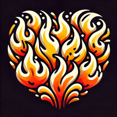 Vibrant fire boundless intensity and warmth