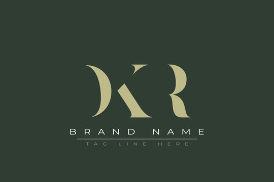 DKR abstract letter logo design. This logo is designed by three abstract letters. 