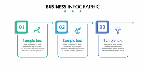 Fototapeta premium Infographic design template with icons and 3 options or steps. Can be used for process diagram, presentations, workflow layout, flow chart, info graph 