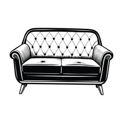 Simple Couch Silhouette Vector Illustration