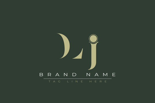 DLJ abstract letter logo design. This logo is designed by three abstract letters. 