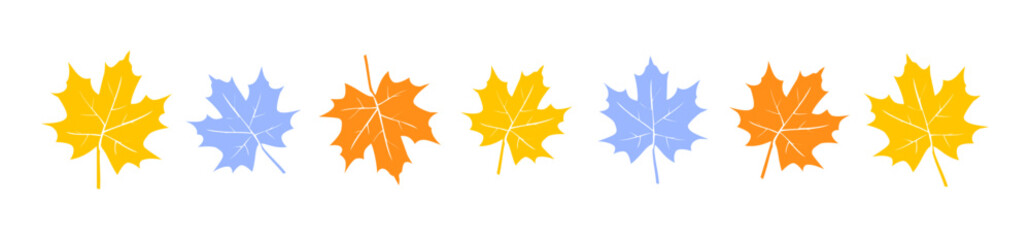 Autumn leaves collection border vector