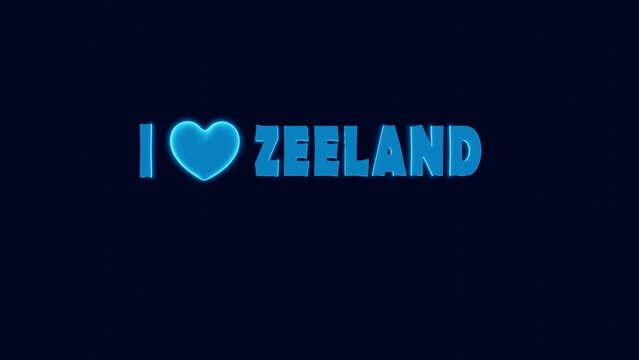 I LOVE ZEELAND WITH NEON BLUE HEARY