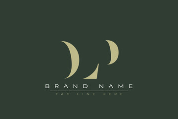 DLP abstract letter logo design. This logo is designed by three abstract letters. 
