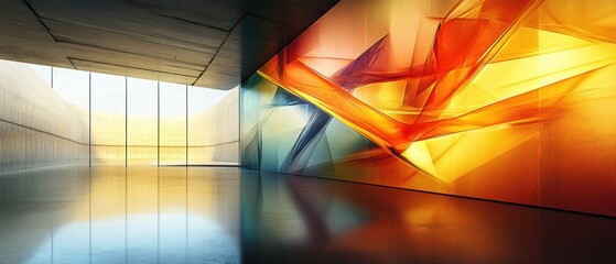 Abstract Art in Modern Gallery