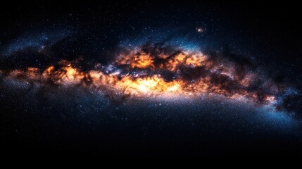 Vibrant Milky Way galaxy with glowing nebulae and stars.