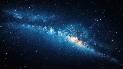 Fototapeta premium Vibrant Milky Way galaxy with bright core and stars.