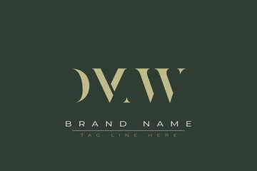 DMW abstract letter logo design. This logo is designed by three abstract letters. 
