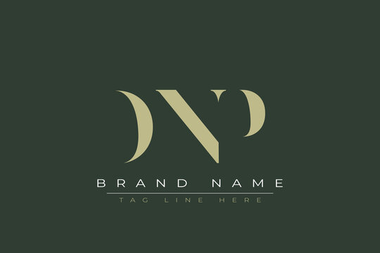 DNP abstract letter logo design. This logo is designed by three abstract letters. 