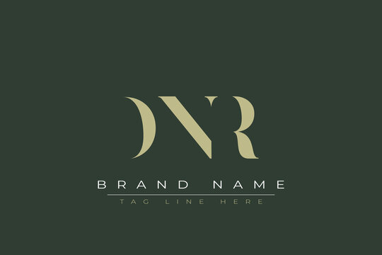 DNR abstract letter logo design. This logo is designed by three abstract letters. 
