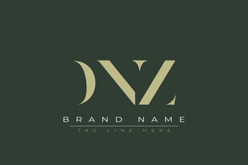DNZ abstract letter logo design. This logo is designed by three abstract letters. 
