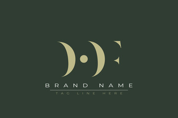 DOF abstract letter logo design. This logo is designed by three abstract letters. 