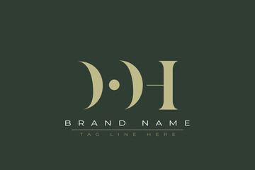 DOH abstract letter logo design. This logo is designed by three abstract letters. 